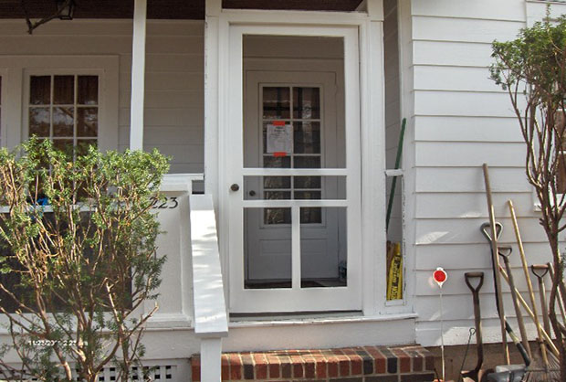 restore front door with sign